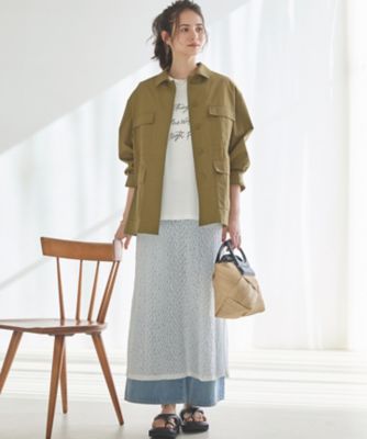 SLOW／一部店舗限定】ハイカウントギャバ ミリタリージャケット