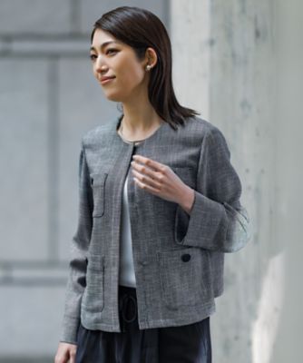 ＜自由区 (Women)＞【洗える】ライトカラミノーカラー　ジャケット（ＪＫＷＭＣＭ０３０２）