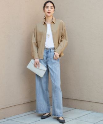 【コリンキー様】綿麻オックスストレッチのシャツジャケット 24SS 洗える】ドビーオックスストレッチシャツ アウター