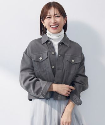 ＜自由区 (Women)＞【洗える】ウスカルデニム襟付き　ジャケット（ＪＫＷＭＧＳ０１０２）