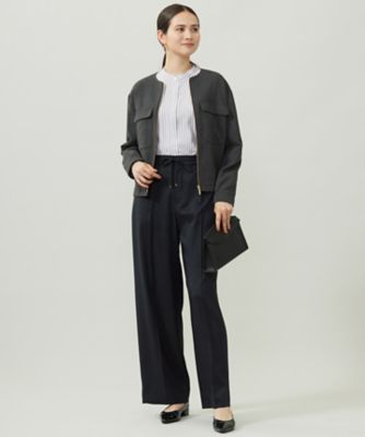 着まわし万能】ライトブッチャーノーカラー ブルゾン