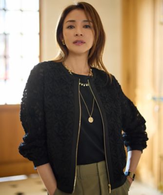 ＜自由区 (Women)＞【ＳＨＩＨＯさん着用・展示会人気Ｎｏ．１・こだわり素材】テープエンブロイダリー　ブルゾン（ＪＫＷＭＬＭ０３１４）