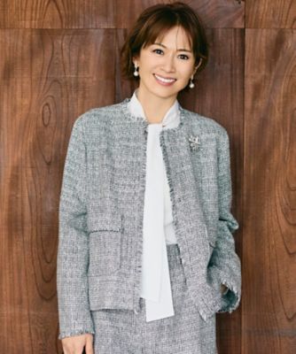 ＜自由区 (Women)＞【カタログ掲載】ライトミックスツイード　ジャケット（ＪＫＷＭＬＳ００１０）