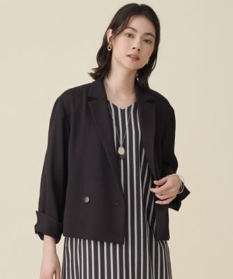 ＜自由区 (Women)＞【セットアップ対応】リネンライクシンセティックショート　ジャケット（ＪＫＷＭＬＳ０３０７）