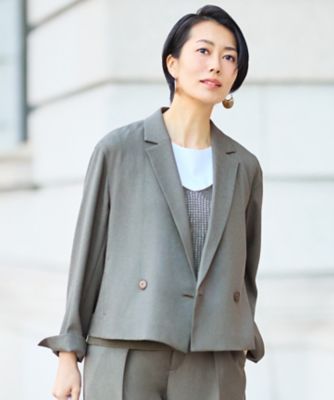 セットアップ対応】リネンライクシンセティックショート ジャケット