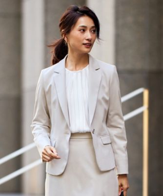 ＜自由区 (Women)＞【好評につき追加生産／洗える】ＷＡＳＨＡＢＬＥＰＯＮＴＥ　テーラードジャケット（ＪＫＷＭＳＭ０２１３）