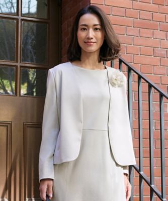 ＜自由区 (Women)＞【好評につき追加生産／洗える】ＷＡＳＨＡＢＬＥＰＯＮＴＥ　ノーカラージャケット（ＪＫＷＭＳＭ０２１４）