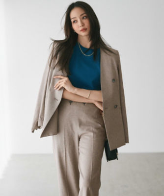 Oggi4月号掲載／セットアップ対応】リネン ミックスツイード ノー