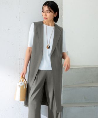 【ＣＬＡＳＳＹ．６月号掲載／洗える】リネンレーヨンストレッチ　ジレ（ＪＫＷＯＣＭ０４０６）