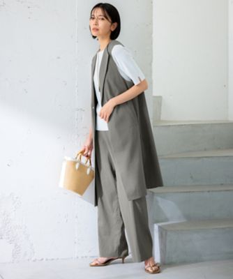 【ＣＬＡＳＳＹ．６月号掲載／洗える】リネンレーヨンストレッチ　ジレ（ＪＫＷＯＣＭ０４０６）