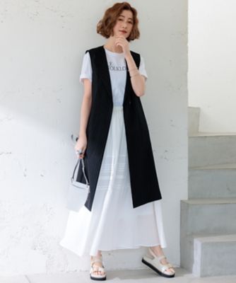 【ＣＬＡＳＳＹ．６月号掲載／洗える】リネンレーヨンストレッチ　ジレ（ＪＫＷＯＣＭ０４０６）