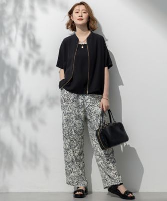 【一部店舗限定／吸水速乾／ＵＶカット／接触冷感】ストレッチジョーゼット　フレンチスリーブ　ブルゾン（ＪＫＷＯＧＭ０８６４）