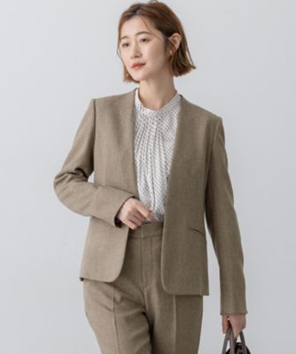 新品タグ付★Bshop★LE GLAZIK ウールツイル ノーカラージャケット 新品タグ付☆Bshop☆LE GLAZIK ウールツイル ノーカラー