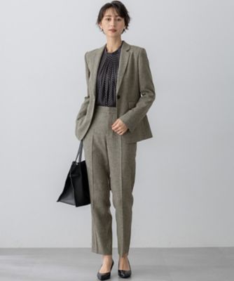 洗える】ウールライクカルゼ テーラード ジャケット