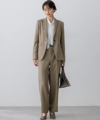 洗える】ウールライクカルゼ テーラード ジャケット