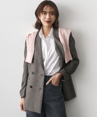 【最終価格商品】ダブルフロントチェックジャケット Oggi掲載】BALLIクラシックウールクロス チェック柄 ダブル