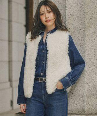 ECOPELウェイビー フェイクファー ジレ（JKWOLA0307