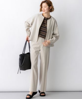 23区 リネン レーヨン ストレッチブルゾン 23区（ニジュウサンク） ブルゾン アウター 「洗える」リネンレーヨン