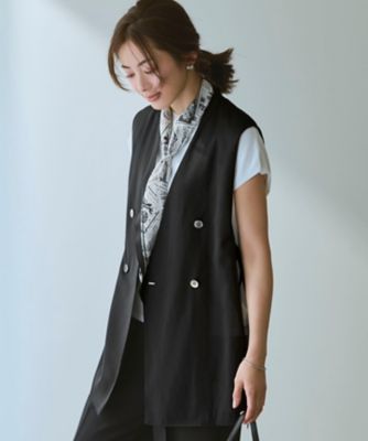 ＜23区 (Women)＞ライトシアーマットクロス　ノーカラー　ジレ（ＪＫＷＯＬＭ０５０５）
