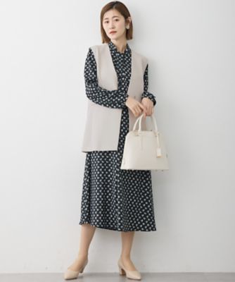 セットアップ対応／洗える】トリアセダブルジョーゼット ジレ