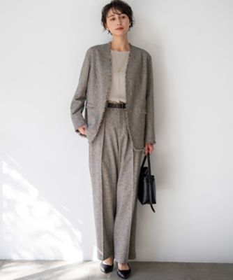 リネンライクブッチャー フリンジノーカラージャケット