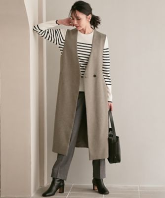 【ＣＬＡＳＳＹ．１月号掲載】ウールライクカルゼ　ロング　ジレ（ＪＫＷＯＮＷ０４２６）