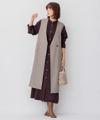 【ＣＬＡＳＳＹ．１月号掲載】ウールライクカルゼ　ロング　ジレ（ＪＫＷＯＮＷ０４２６）