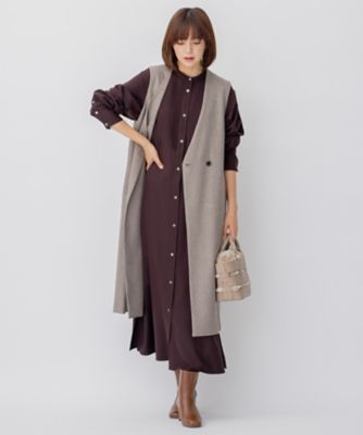 【ＣＬＡＳＳＹ．１月号掲載】ウールライクカルゼ　ロング　ジレ（ＪＫＷＯＮＷ０４２６）