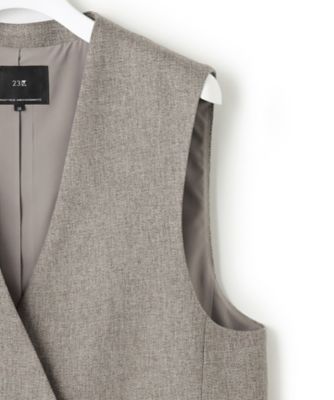 【ＣＬＡＳＳＹ．１月号掲載】ウールライクカルゼ　ロング　ジレ（ＪＫＷＯＮＷ０４２６）
