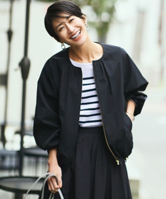 ＜23区 (Women)＞ナイロン２ＷＡＹストレッチ　ノーカラー　ブルゾン（ＪＫＷＯＳＭ０３０５）