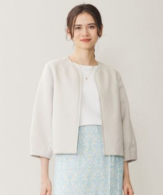 ＜自由区 L (Women/大きいサイズ)＞【洗える】グログランパフスリーブ　ジャケット（ＪＫＷＲＣＭ０４０５）