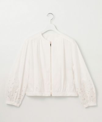 ＜自由区 L (Women/大きいサイズ)＞【洗える】レーヨンコットンエンブロイダリー　ジャケット（ＪＫＷＲＣＭ０４０７）