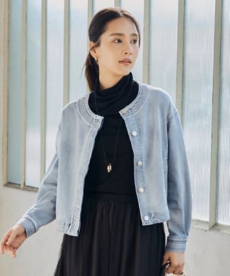 ＜自由区 L (Women/大きいサイズ)＞【洗える】ウスカルデニム　ジャケット（ＪＫＷＲＣＳ０００６）