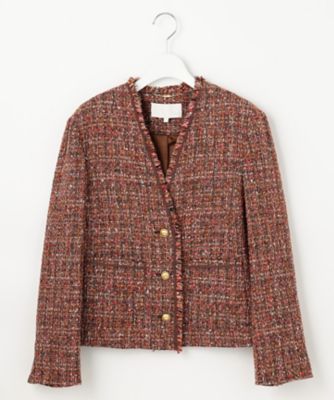 ＜自由区 L (Women/大きいサイズ)＞ラメノットファンシーツイード　ジャケット（ＪＫＷＲＣＷ０４０５）
