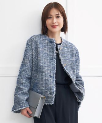 【タグ付き】リファンネ大きいサイズ ファンシーツイードジャケット GIOLICAファンシーツイード ジャケット（JKWRGM0206