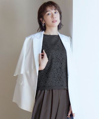 ＜自由区 L (Women/大きいサイズ)＞【洗える】ハーフスリーブ　ジャケット（ＪＫＷＲＧＭ０５０１）