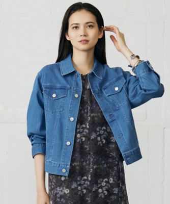 ＜自由区 L (Women/大きいサイズ)＞【１７号サイズまで展開・洗える】ウスカルデニムベーシック　ジャケット（ＪＫＷＲＧＭ６７０５）