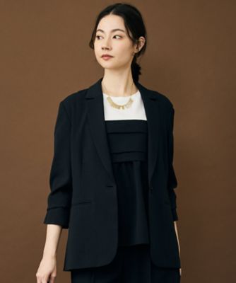 ＜自由区 L (Women/大きいサイズ)＞【１７号サイズまで展開・カタログ掲載・セットアップ対応・セレモニー・ハレの日・通勤】テクスチャードスーツ　ジャケット（ＪＫＷＲＬＭ０４１１）