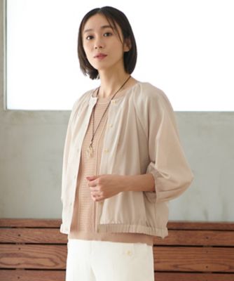 ＜自由区 L (Women/大きいサイズ)＞【洗える】シアーシャイニー　ジャケット（ＪＫＷＲＳＭ０６０５）