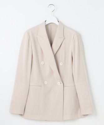 極美品 サイズ48✨23区 洗える リネンレーヨンストレッチ ダブル ジャケット 洗える】リネンレーヨンストレッチ ダブル ジャケット