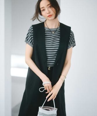 【ＣＬＡＳＳＹ．６月号掲載／洗える】リネンレーヨンストレッチ　ジレ（ＪＫＷＳＣＭ０４０６）