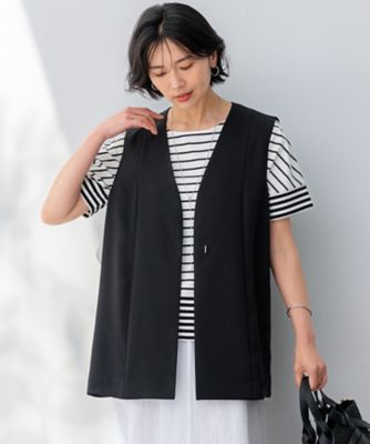 ＜23区 S (Women/小さいサイズ)＞【撥水加工／ＵＶカット】キューティクルストレッチツイル　ジレ（ＪＫＷＳＣＭ０６０１）