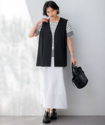 撥水加工／UVカット】キューティクルストレッチツイル ジレ