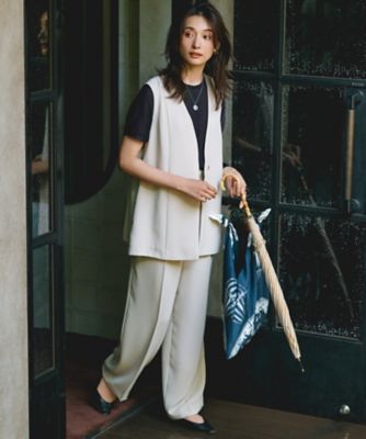 撥水加工／UVカット】キューティクルストレッチツイル ジレ