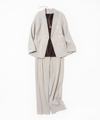 洗える】リネンレーヨンストレッチ ダブル ジャケット