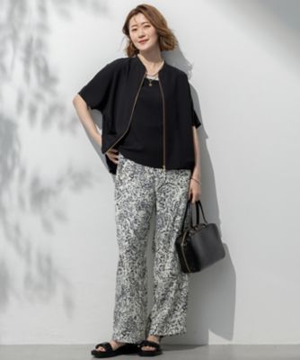 【一部店舗限定／吸水速乾／ＵＶカット／接触冷感】ストレッチジョーゼット　フレンチスリーブ　ブルゾン（ＪＫＷＳＧＭ０８６４）