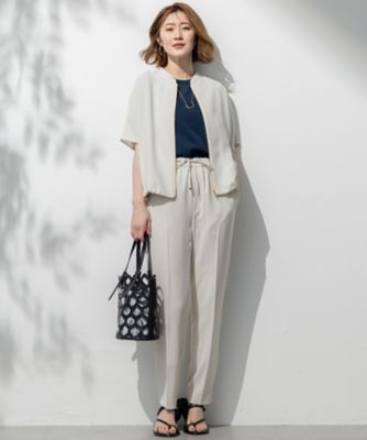 【一部店舗限定／吸水速乾／ＵＶカット／接触冷感】ストレッチジョーゼット　フレンチスリーブ　ブルゾン（ＪＫＷＳＧＭ０８６４）
