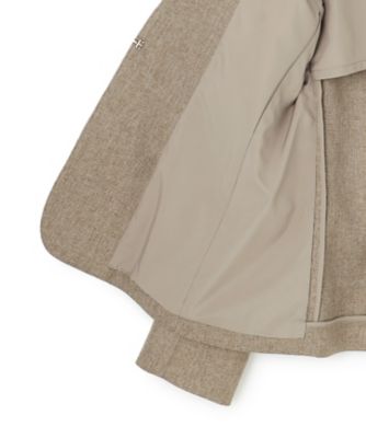 洗える】ウールライクカルゼ ノーカラー ジャケット