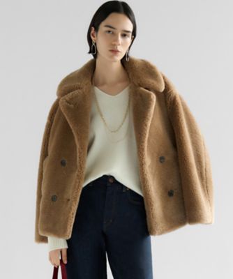 【送料無料】23区 S (Women/小さいサイズ)/ニジュウサンク エス ECOPELテディボア ダブルフロント アウター(JKWSGW0514) 034_オウドイロ コート・ジャケット【三越伊勢丹/公式】