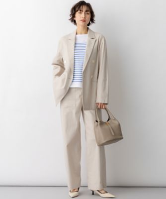 スラブツイルストレッチ オーバーサイズ ダブルジャケット